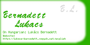 bernadett lukacs business card